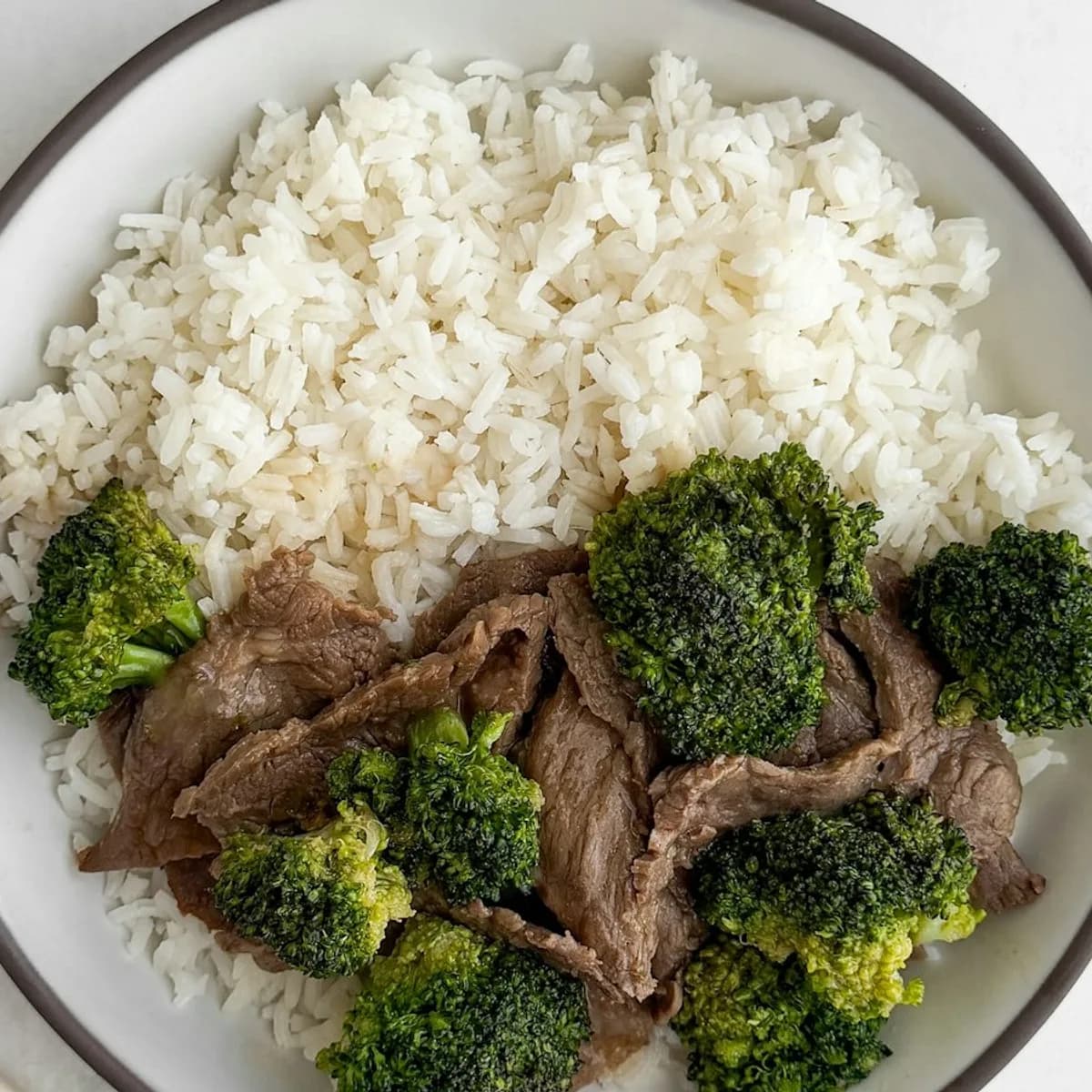 Beef and broccoli over rice